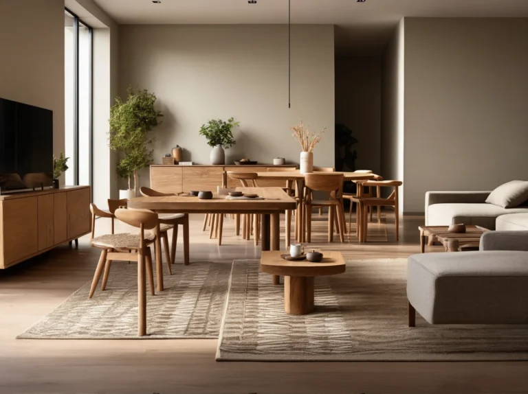 Meble drewniane salon dom jednorodzinny