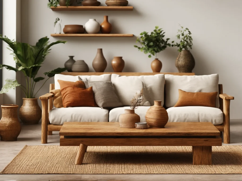 Meble drewniane w stylu boho — naturalne wnętrze bez chaosu