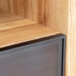 Komoda RTV z otwartą półką i matową czarną taflą