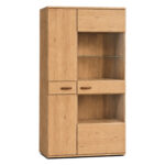 Elegancka Witryna Dorest II z Naturalnego Dębu