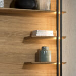 Regał ścienny dąb craft z półkami i oświetleniem LED