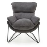 Fotel welurowy Nexor 75 cm szary – zdjęcie 2