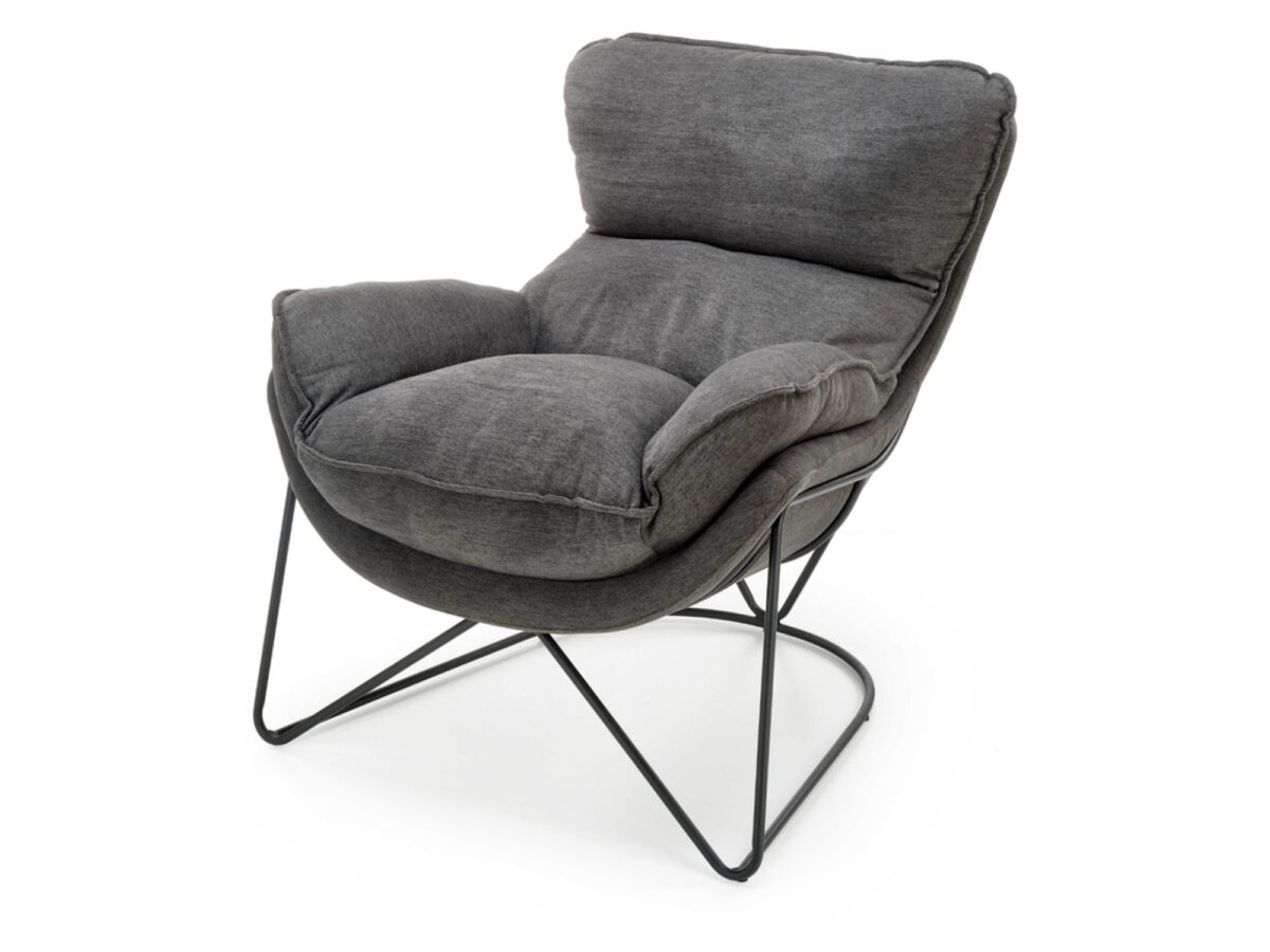 Fotel welurowy Nexor 75 cm szary