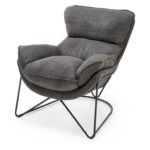 Fotel welurowy Nexor 75 cm szary
