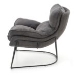 Fotel welurowy Nexor 75 cm szary – zdjęcie 5