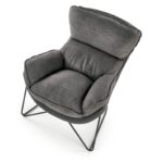 Fotel welurowy Nexor 75 cm szary – zdjęcie 3