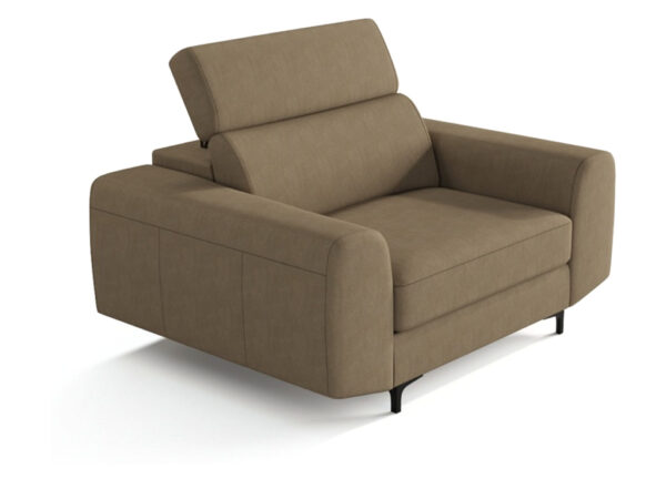 Fotel tapicerowany Retrella 100 cm w stylu retro – widok na białym tle
