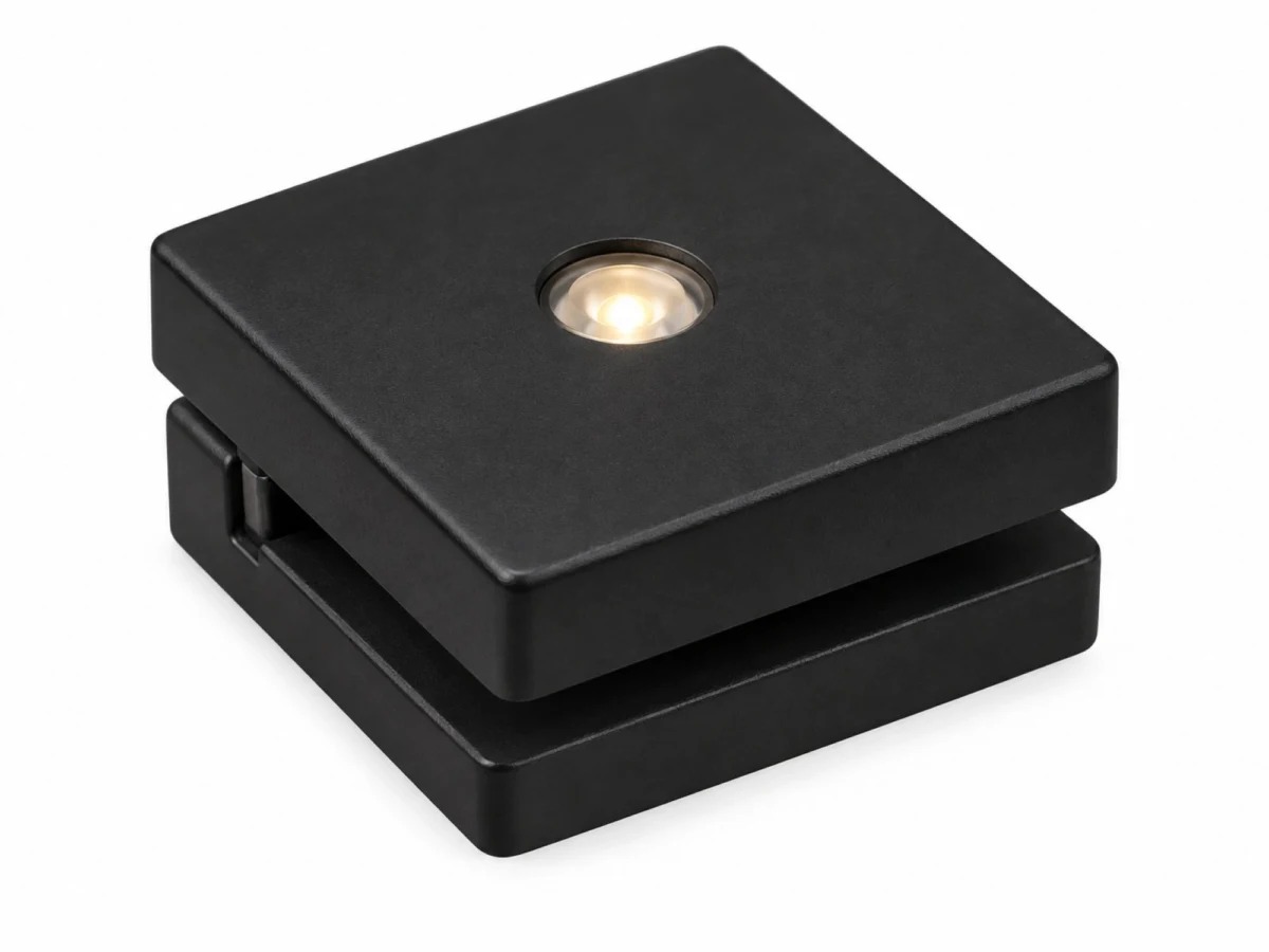 Czarny klips LED ZETA S z ciepłą białą barwą