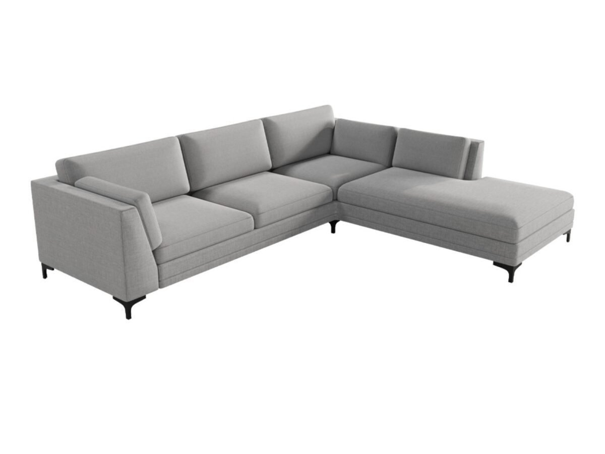 Narożnik tapicerowany Sicelaro 240x190 cm na czarnych nogach
