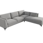 Narożnik tapicerowany Sicelaro 240x190 cm na czarnych nogach