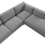 Narożnik tapicerowany Sicelaro 240x190 cm na czarnych nogach w aranżacji wnętrza 5