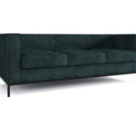 Sofa tapicerowana Armelio 220 cm zielona – widok na białym tle