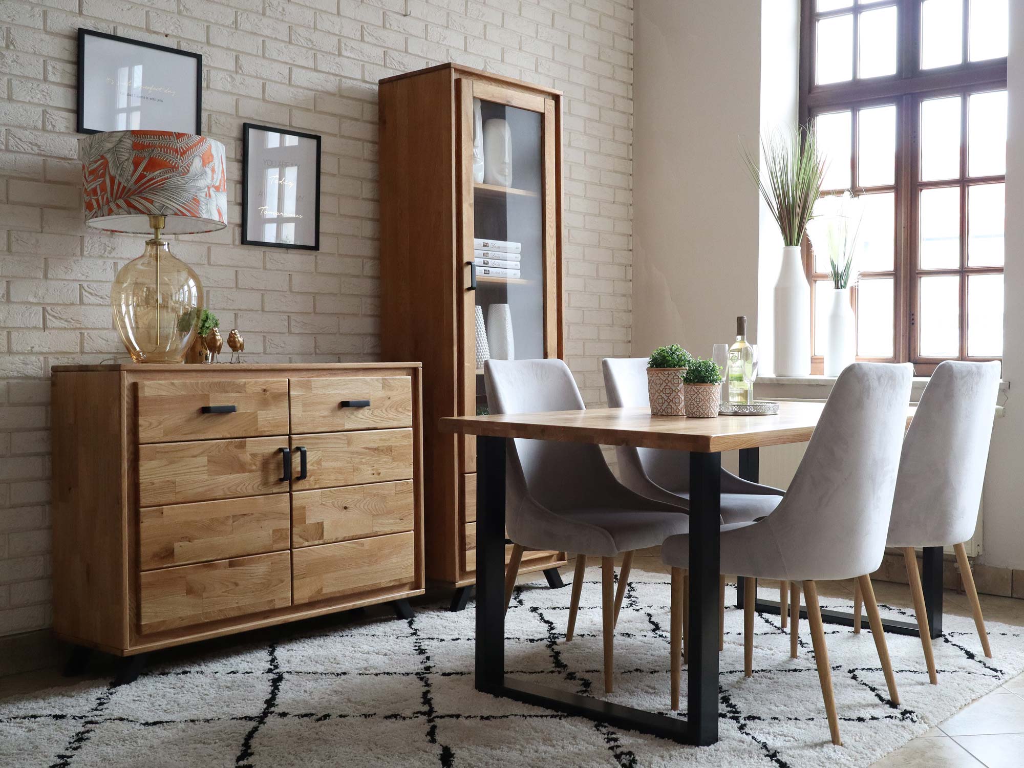 Nowoczesna Komoda Dębowa aranżacja ALAMOS LOFT