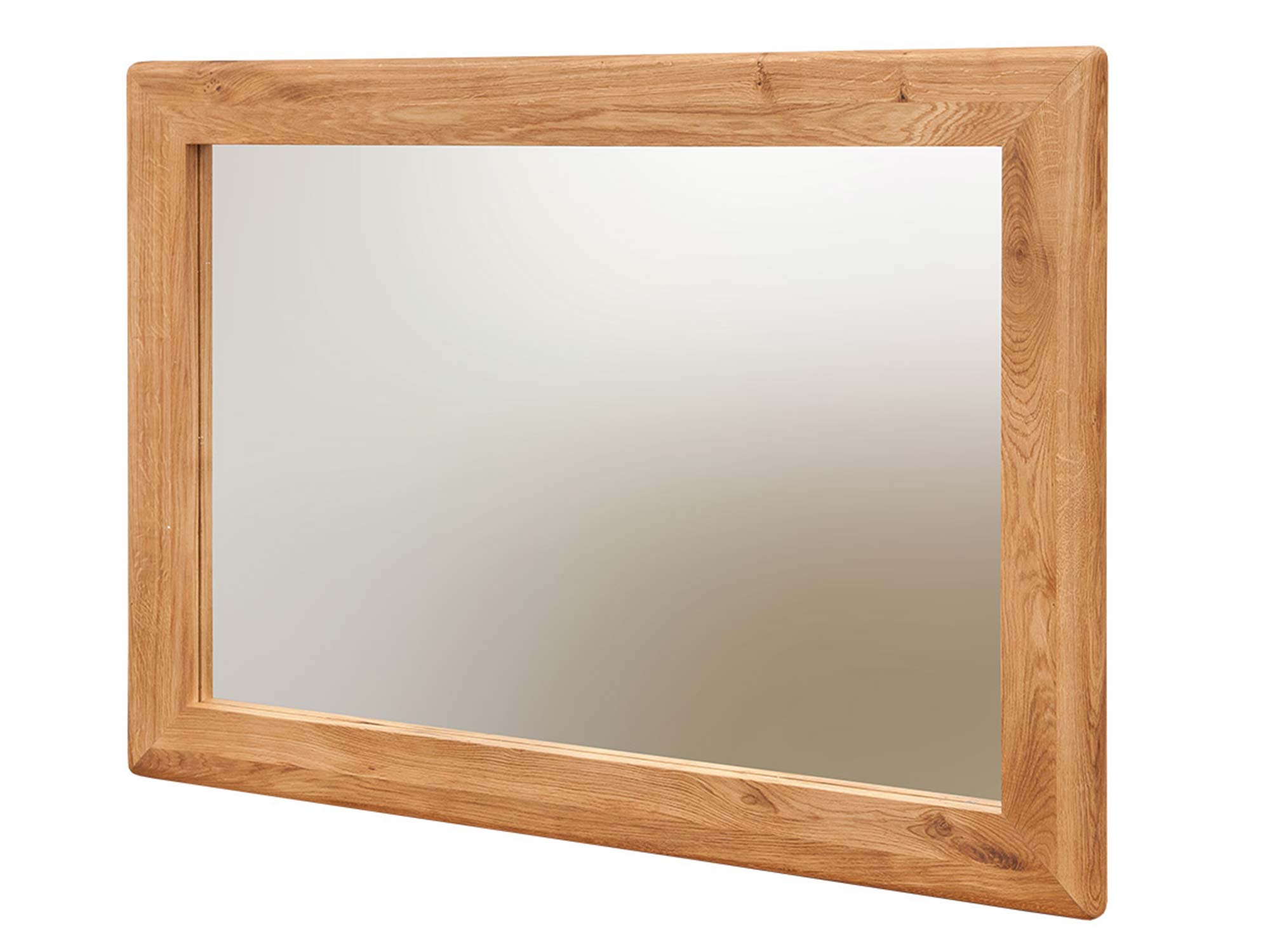 Lustro poziome z ramą z naturalnego drewna w stylu loftowym