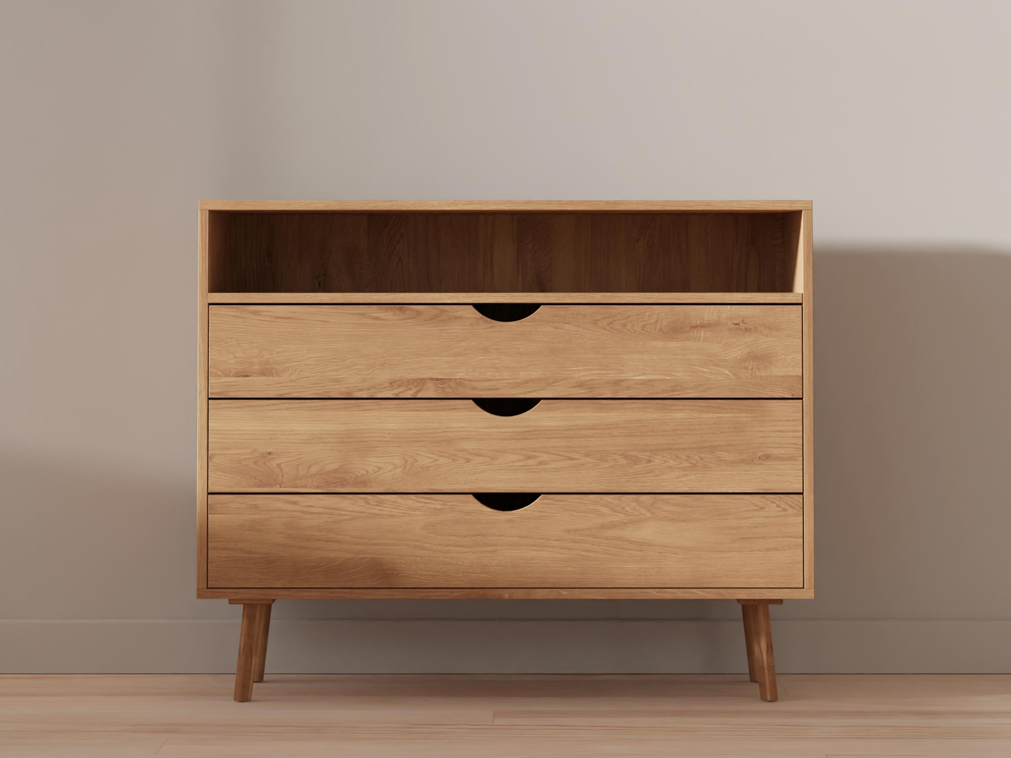 Komoda z litego drewna dębowego, minimalistyczny design
